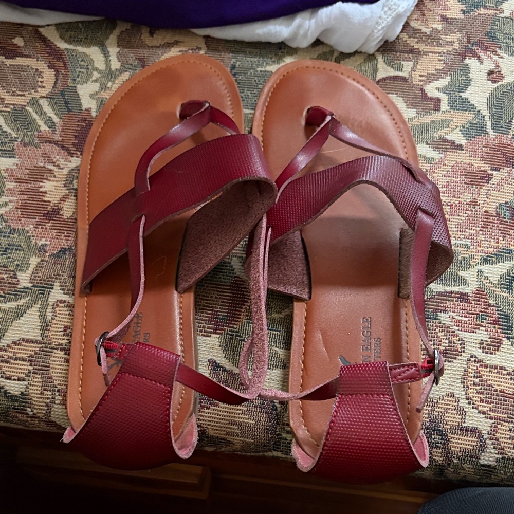 American Eagle Outfitters Burgundy Sandals